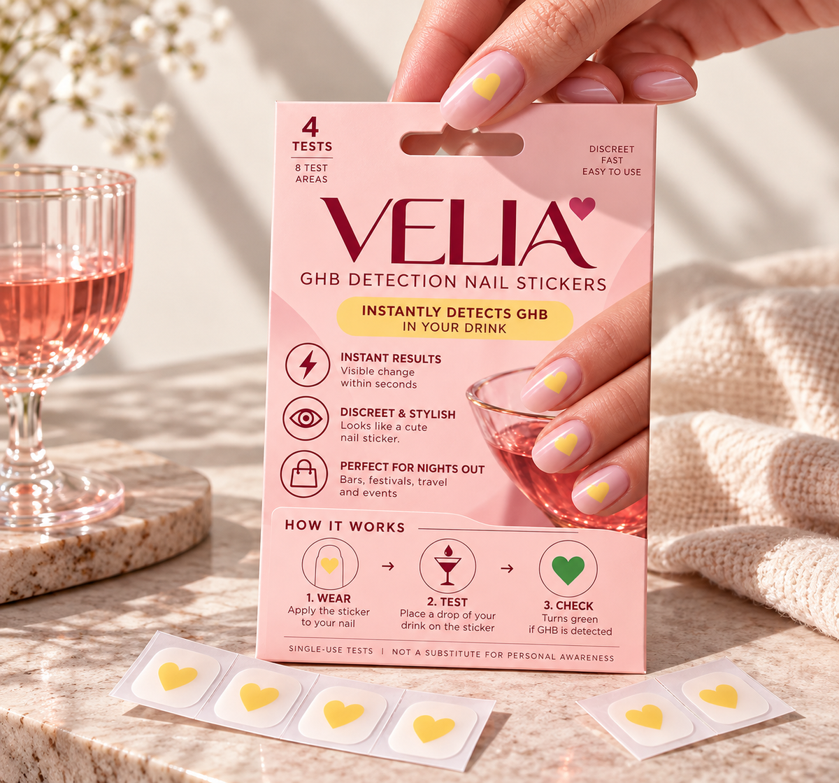 VELIA™ Drinktest för naglar