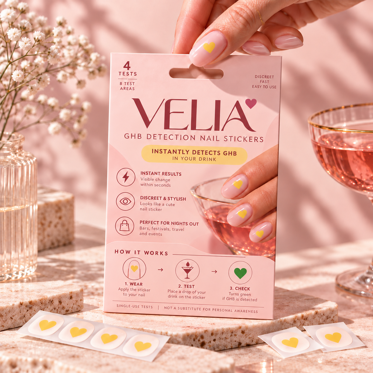 VELIA™ Drinktest för naglar